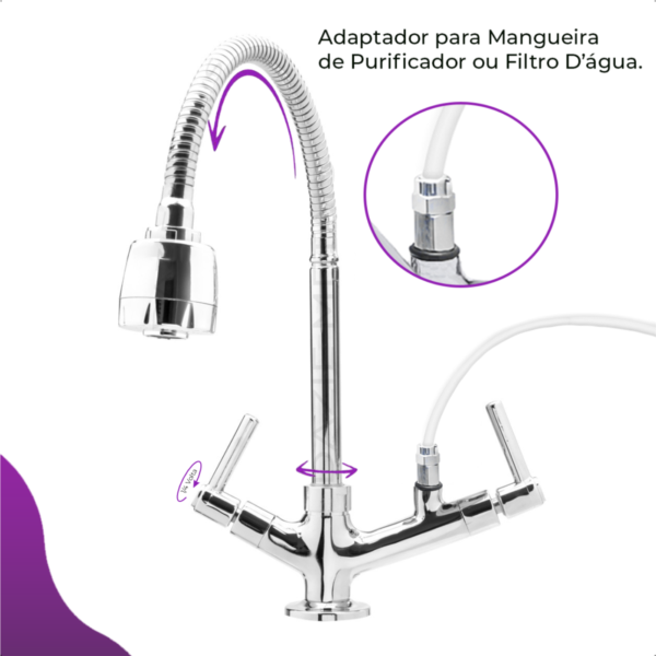 TORNEIRA PARA COZINHA ADAPTADOR SAÍDA FILTRO PURIFICADOR - Image 2